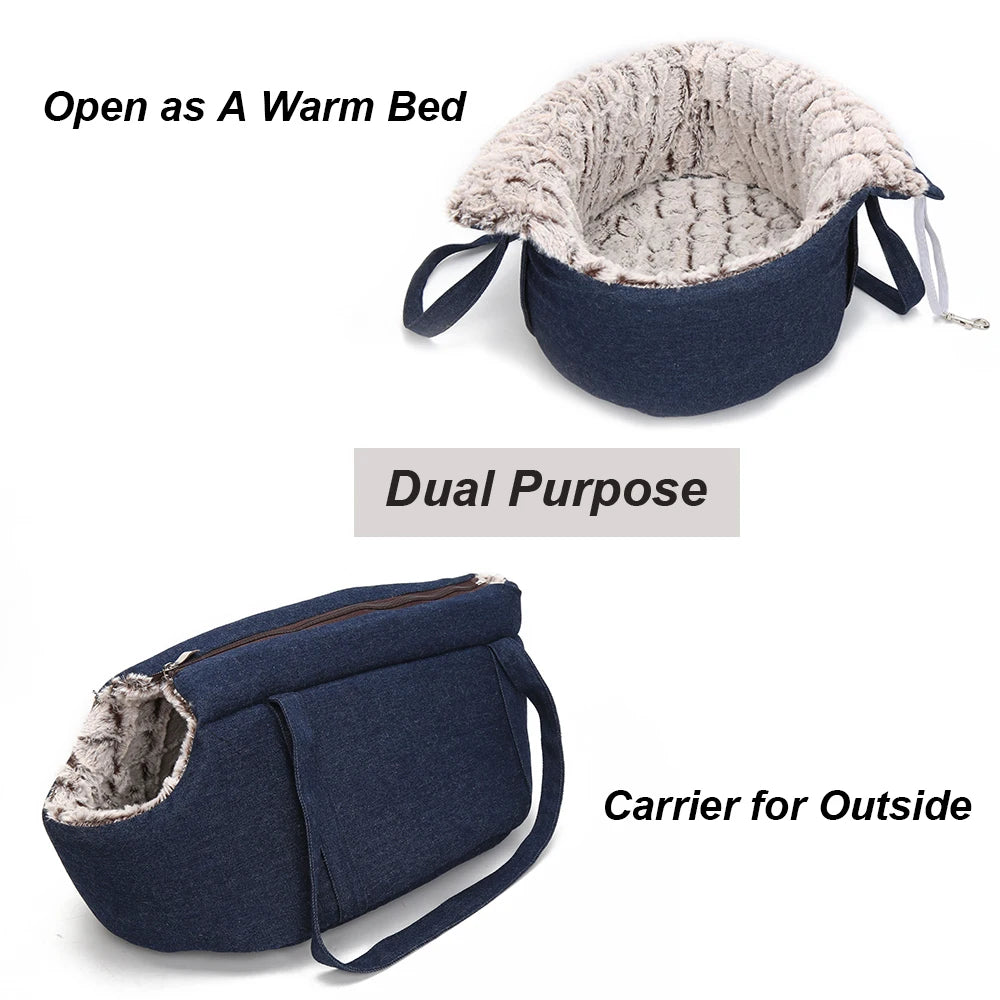 Pets Carrier for Cat Carrying Bag for Cats Dog Backpack Panier Handbag Travel Small Bag Plush Puppy Bed Pet Products Gatos