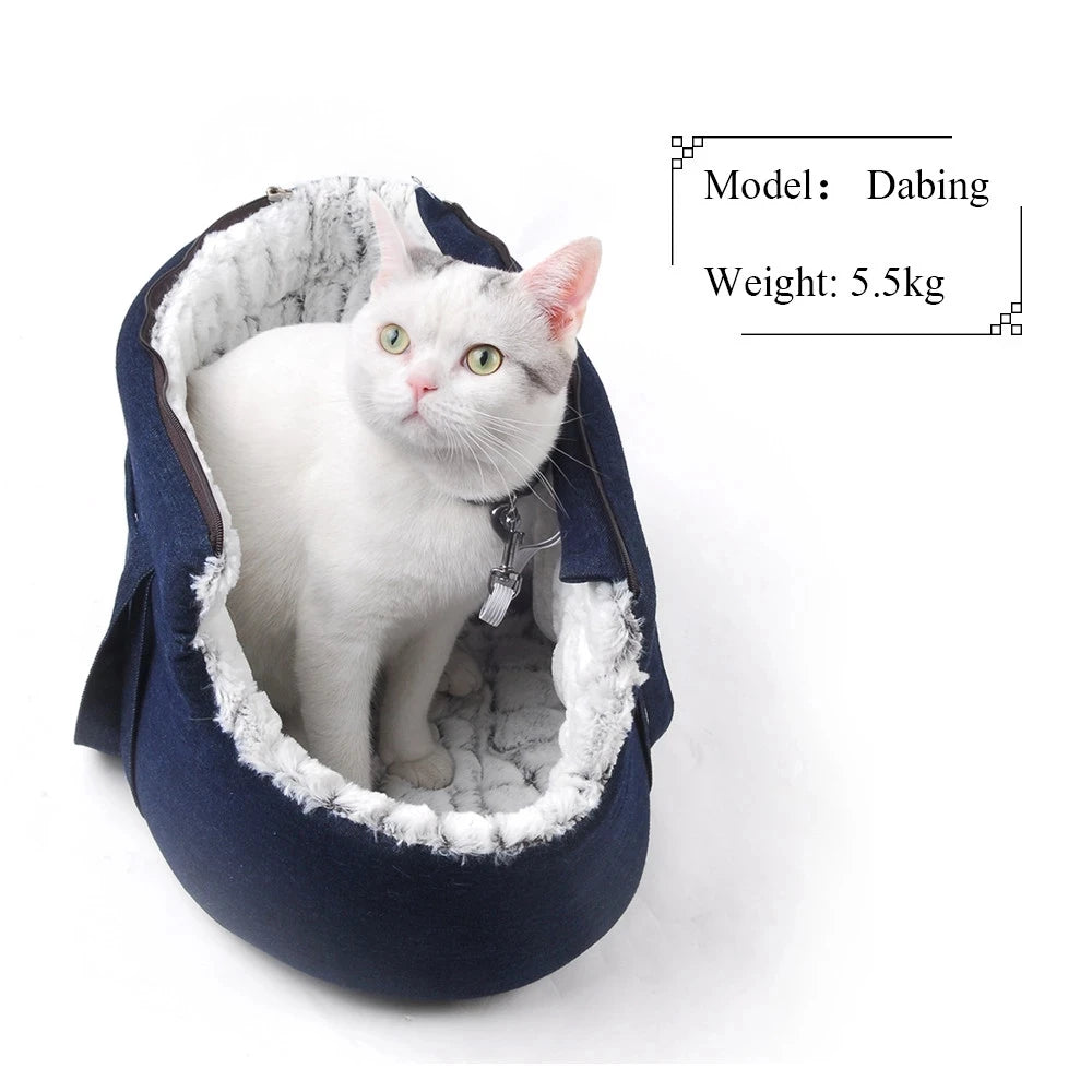 Pets Carrier for Cat Carrying Bag for Cats Dog Backpack Panier Handbag Travel Small Bag Plush Puppy Bed Pet Products Gatos