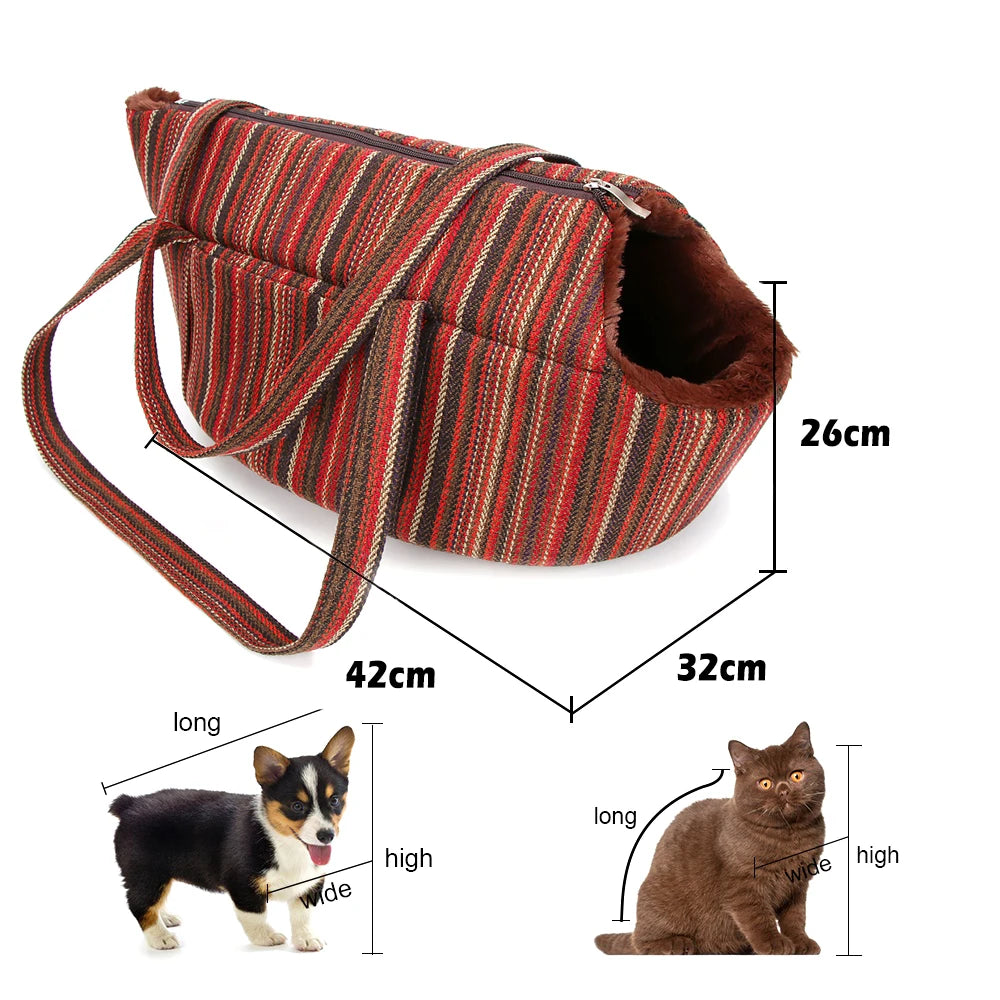 Pets Carrier for Cat Carrying Bag for Cats Dog Backpack Panier Handbag Travel Small Bag Plush Puppy Bed Pet Products Gatos