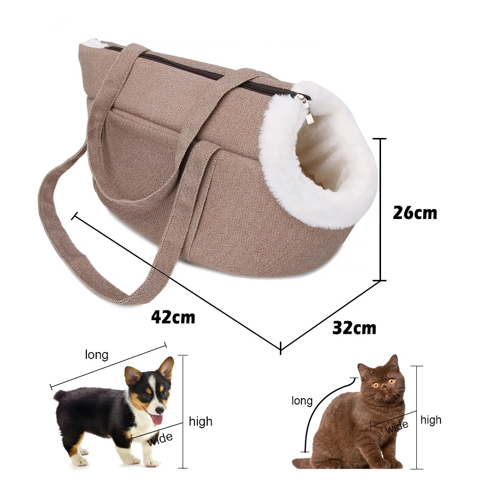Pets Carrier for Cat Carrying Bag for Cats Dog Backpack Panier Handbag Travel Small Bag Plush Puppy Bed Pet Products Gatos