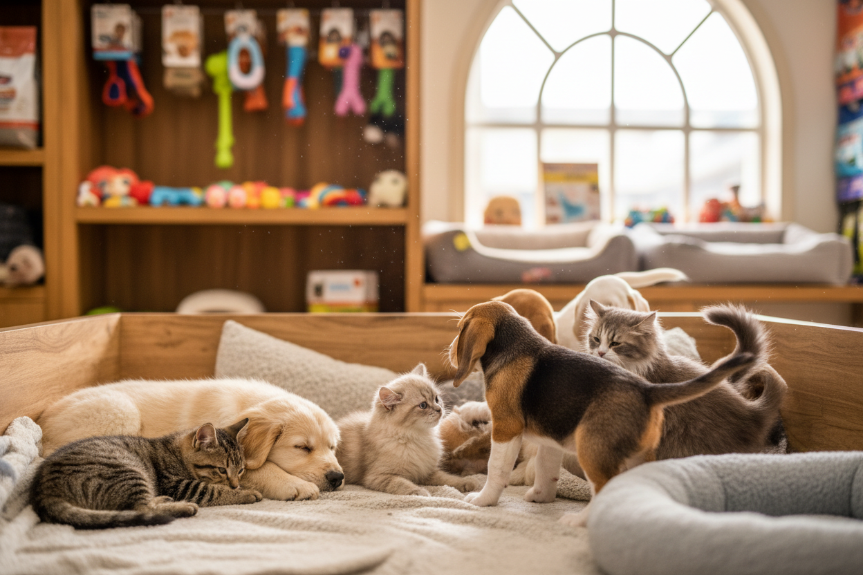 Perros y gatos juntos